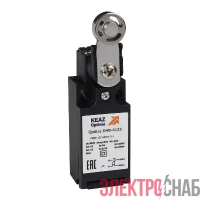 Выключатель концевой OptiLiS D4N-4125 рычаг метал. с роликом метал. EN 50047 XCKN2119P20 КЭАЗ 365309