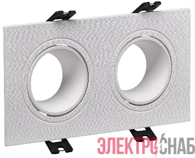 Светильник 4102 встраиваемый 2хMR16 квадрат пласт. бел. IEK LT-UVB0-4102-GU05-2-K01
