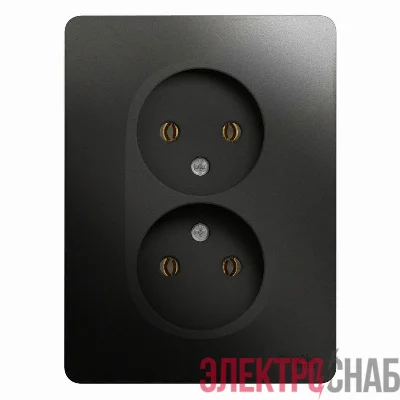 Розетка 2-м СП Glossa 16А IP20 без заземл. в сборе антрацит SE GSL000720