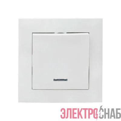 Выключатель 1-кл. СП Валенсия 10А IP20 с индикатором бел. PROxima EKF EWV10-121-10