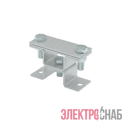 Держатель универсальный на мостовой опоре двойной для полосы до 40мм с 2 пластинами TD КМ MA0534