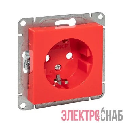 Розетка СП Эпика 16А с заземл. защ. шторки механизм красн. EKF UP1-SOR-111