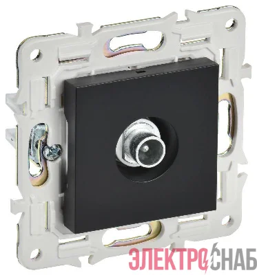Розетка телевизионная проходная TV SKANDY SK-A17Bl черн. IEK SK-A10-P-K02