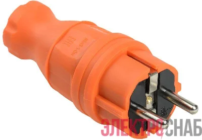 Вилка прямая ОМЕГА ВБп3-1-0м IP44 каучук оранж. IEK PKR01-016-2-K09