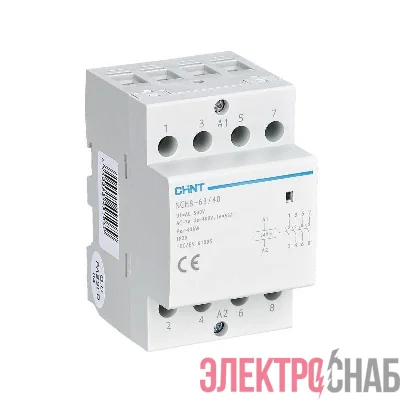 Контактор модульный NCH8-63/40 63А 4НО AC 220/230В 50Гц (R) CHINT 256101