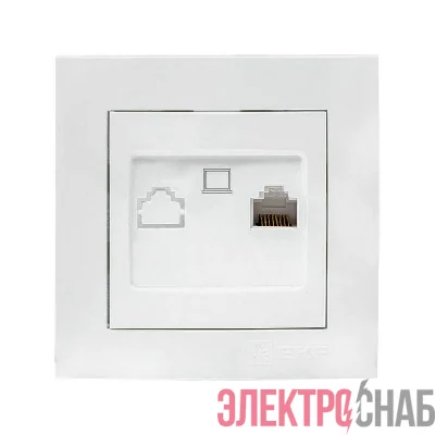 Розетка компьютерная 1-м СП Валенсия RJ45 бел. PROxima EKF EWK01-035-10