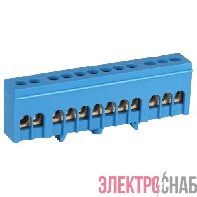 Шина N ноль в изолированном корпусе на DIN-рейку ШНИ-6х9-12-Д син. NO-224-100 Эра Б0062928