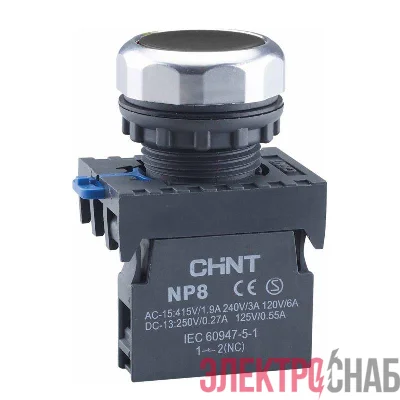 Кнопка управления NP8-10BN/2 без подсветки черн. 1НО IP65 (R) CHINT 578647