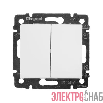 Выключатель 2-кл. СП Valena 10А IP31 250В механизм бел. Leg 774405
