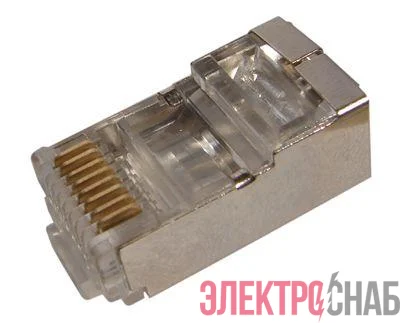 Джек компьютерный RJ45 (8P8C) кат.5E с экраном (уп.100шт) Rexant 05-1023