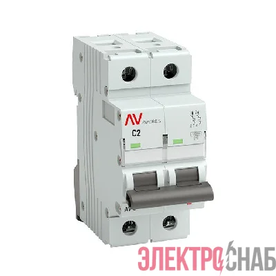 Выключатель автоматический модульный 2п C 2А 10кА AV-10 AVERES EKF mcb10-2-02C-av