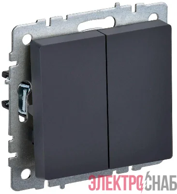 Выключатель 2-кл. СП BRITE ВС10-2-0-БрГ 10А механизм графит IEK BR-V20-0-10-K53