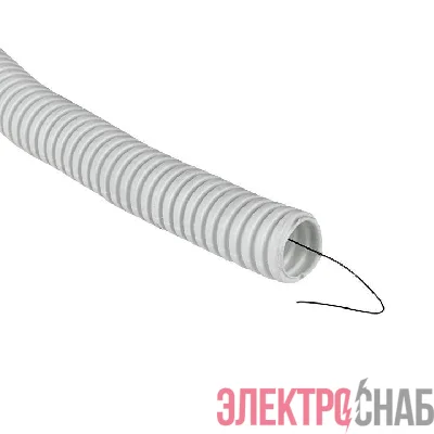 Труба гофрированная ПВХ d20мм с протяжкой бел. (уп.100м) Plast PROxima EKF tg-z-20-100-white