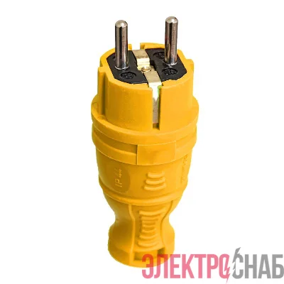 Вилка прямая с заземл. IP44 каучук желт. TOKOV TKE-C07-KV-Z