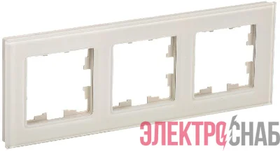 Рамка 3-м BRITE РУ-3-2-БрВа стекло ванильн. IEK BR-M32-G-K10