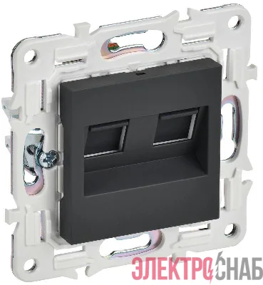 Розетка компьютерная двойн. RJ45 кат.5E SKANDY SK-K03G графит IEK SK-K20-1-K53