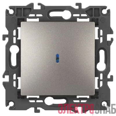 Выключатель Elegance 14-1102-16 250В 10АХ с подсветкой титан Эра Б0065785