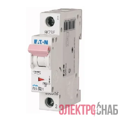 Выключатель автоматический модульный 1п C 2А 6кА PL6-C2/1 EATON 286528