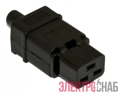 Разъем CON-IEC320C19 прямой IEC 60320 C19 220В 16А на кабель контакты на винтах (плоск. контакты внутри разъема) Hyperline 54434