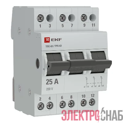 Переключатель трехпозиционный ТПС-63 3P 25А PROxima EKF TPS325