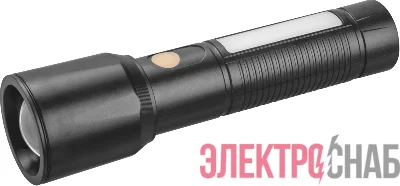 Фонарь аккумуляторный ручной 90 863 OPT-CP07-ACCU пласт.1LED 5Вт+6LED 1.2Вт li-ion 1.2А.ч 4 реж. ОНЛАЙТ 90863