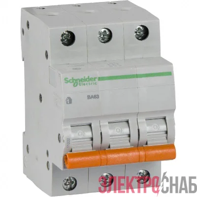 Выключатель автоматический модульный 3п C 10А 4.5кА BA63 Домовой SchE 11222