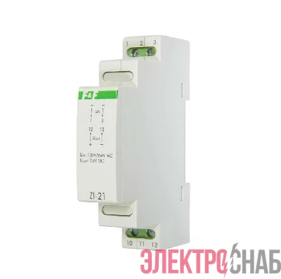 Блок питания ZI-21 (импульсный; Uвых. 24В DC; монтаж на DIN-рейке 35мм; 1 модуль 90-264В AC 0.5А 12Вт IP20) F&F EA11.001.011
