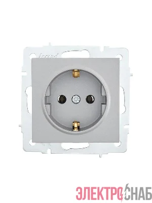 Розетка 1-м СП Vesna с заземл. ПБТ механизм платина LEZARD 742-3588-122B