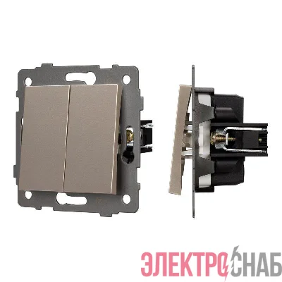 Выключатель непроходной 2-кл. SWT-MK02-PL-GD-V 10А 250В механизм Arlight 049890
