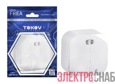 Выключатель 2-кл. ОП Frea 10А IP20 250В с индикацией АБС-пластик бел. TOKOV ELECTRIC TKE-FR-V2I-C01