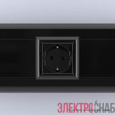 Розетка 1-м 2мод. Avanti "Черный квадрат" 16А IP20 2P+E защ. шторки черн. DKC 4402002