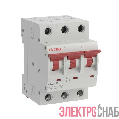 Выключатель автоматический модульный 3п C 63А 10кА max типа MD63H YON MD63H-3PC63