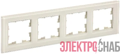 Рамка 4-м BRITE РУ-4-2-БрВа стекло ванильн. IEK BR-M42-G-K10
