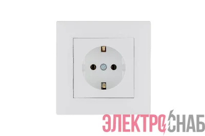 Розетка 1-м керамика Karea RIZZ с заземл. бел. Makel 88001008