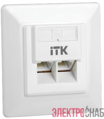 Розетка компьютерная 2-м СП RJ45 кат.6 UTP ITK CS2-1C06U-2-1