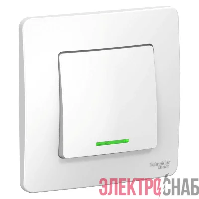 Выключатель 1-кл. СП Blanca 10А IP20 (сх. 1) 250В с подсветкой бел. SE BLNVS010111