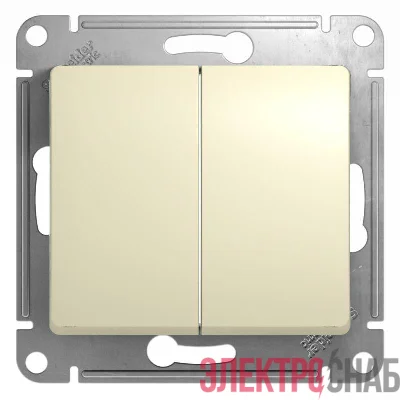 Переключатель проходной 2-кл. СП Glossa 10А IP20 (сх. 6/2) 10AX механизм беж. SE GSL000265