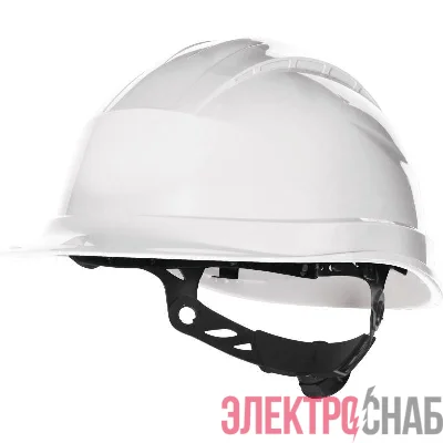 Каска защитная QUARTZ UP III бел. с храповым механизмом без вентиляции Delta Plus QUARUP3BC