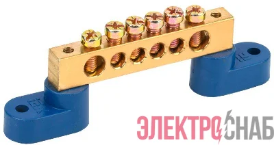 Шина нулевая ШНИ 8х12-6-У2-С на двух угловых изоляторах IEK YNN10-812-6C2-K07