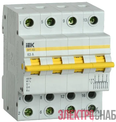 Выключатель-разъединитель трехпозиционный 4п ВРТ-63 63А IEK MPR10-4-063