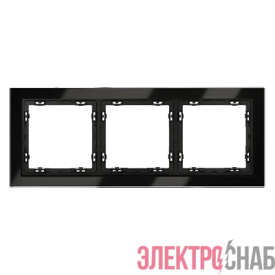 Рамка 3-м S70 стеклян. черн. Voltum VLS110308