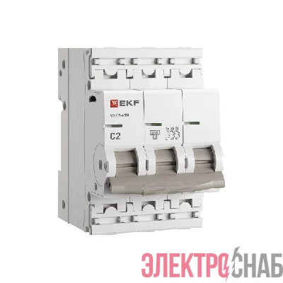 Выключатель автоматический модульный 3п C 2А 6кА ВА 47-63N PROxima EKF M636302C