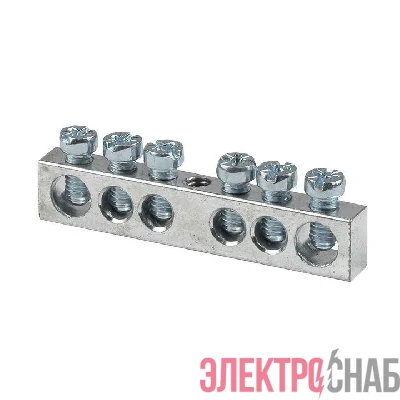 Шина PEN "ноль-землядюйма 6x9 6 отвер. цинк крепеж по центру EKF sn1-63-06