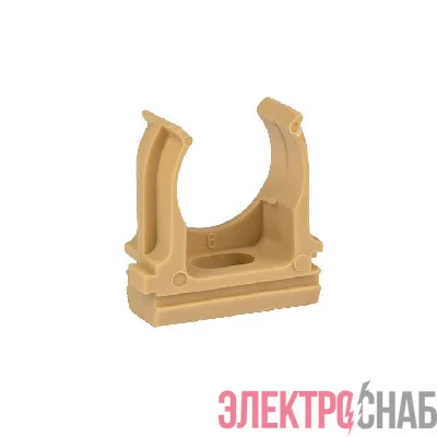 Держатель для труб (клипса) d20мм свет. дерево (уп.10шт) Plast EKF derj-z-20w