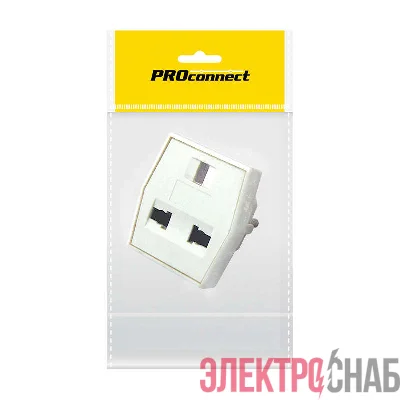 Переходник сетевой "КВАДРАТ" бел. (инд. упак.) PROCONNECT 11-1011-9
