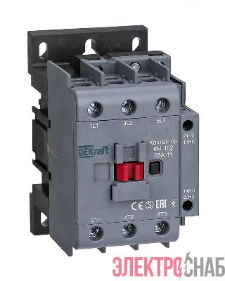 Контактор КМ-102 65А кат. 110В AC 1НО+1НЗ AC-3 AC-4 DEKraft 22328DEK