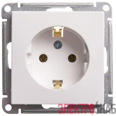 Розетка 1-м СП W59 16А IP20 с заземл. без защ. шторок механизм бел. SE RS16-154-1-86