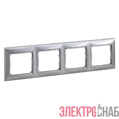 Рамка 4-м Valena горизонт. алюм. (DIY-упак.) IEK 694333