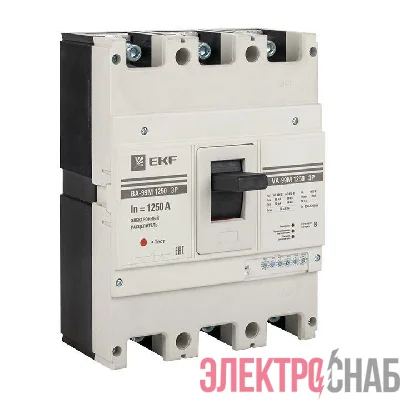 Выключатель автоматический 3п 1250/1250А 50кА с электрон. расцеп. ВА-99М PROxima EKF mccb99-1250-1250me