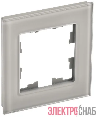 Рамка 1-м BRITE РУ-1-2-БрД стекло дым. IEK BR-M12-G-K30